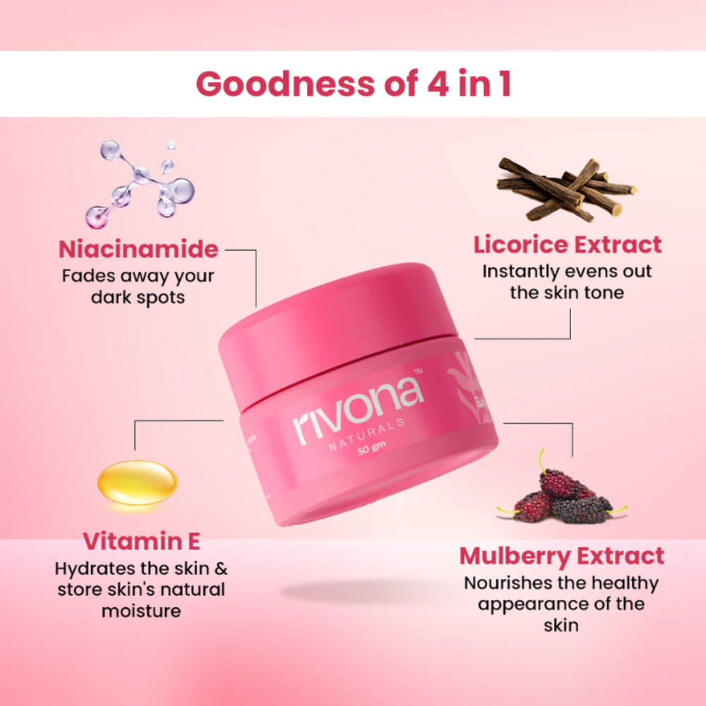 Rivona Naturals Pink Face Cream All-In-One Tinted Foundation Moisturizer, BB Glow With Vitamin E